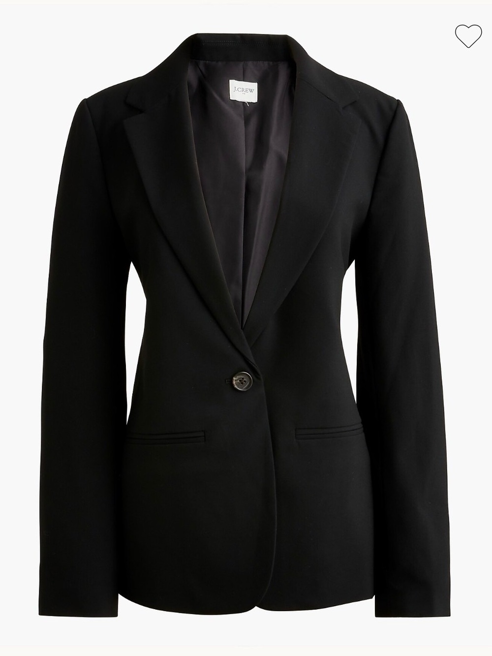 J. Crew Black Single-Button Tailored Blazer